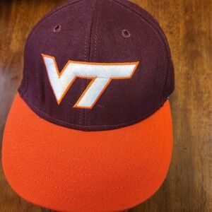 Vintage 90s Virginia Tech Hokies Snapback Hat Pro Line USA Made NCAA Wool